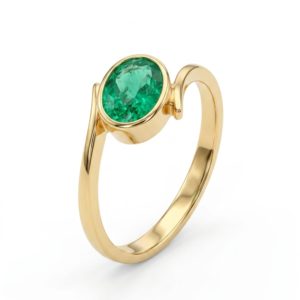 Anillo Figuras Mixtas - 0145569 (21) Anillo Figuras Mixtas Esmeralda Ovalo Oro18k